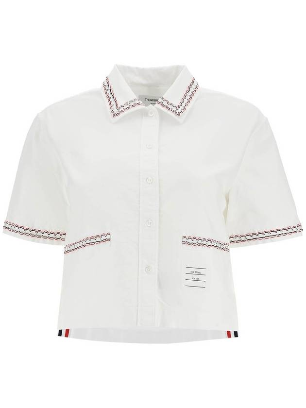 cropped oxford shirt for women - THOM BROWNE - BALAAN 1