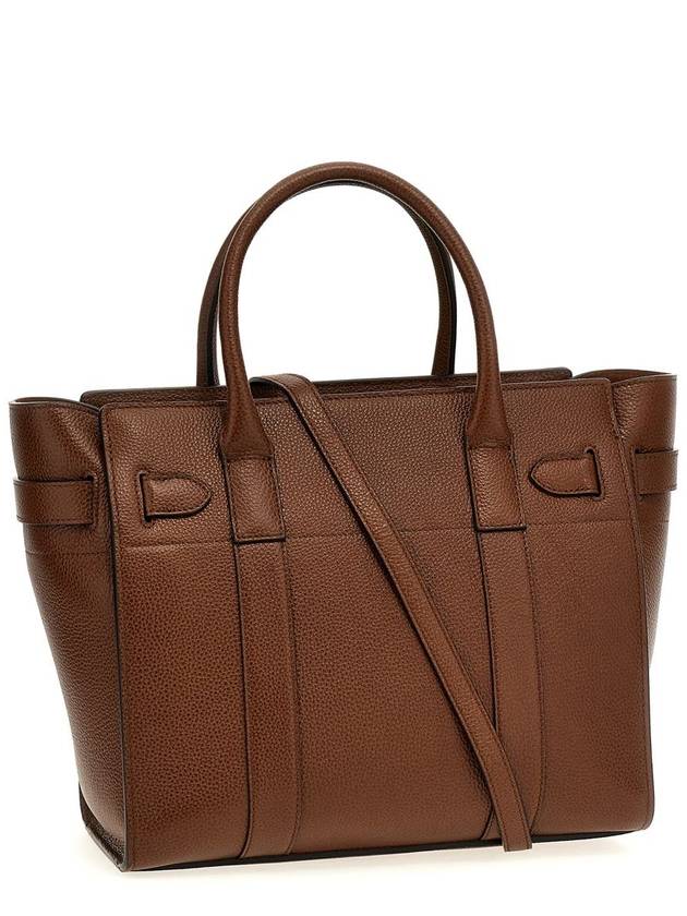 Small Classic Grain Zipped Bayswater Tote Bag Oak - MULBERRY - BALAAN 3