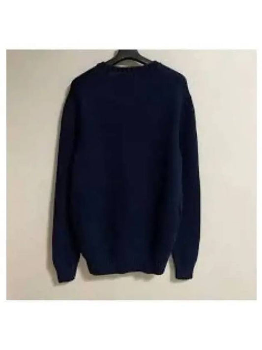 30 points suede patch wool cashmere sweater blue - POLO RALPH LAUREN - BALAAN 1