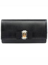 Vara Bow Continental Long Wallet Black - SALVATORE FERRAGAMO - BALAAN 1