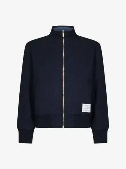 Funnel Neck Zip-Up Jacket Navy - THOM BROWNE - BALAAN 2