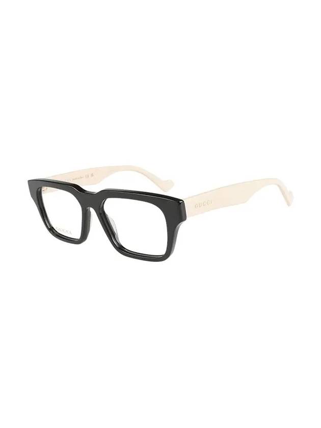 Eyewear Rectangular Frame Acetate Glasses Gold Black - GUCCI - BALAAN 4