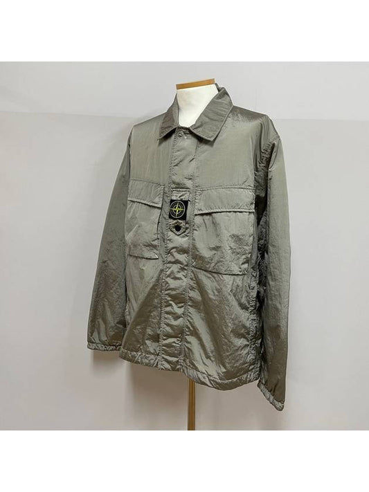 Lightweight Shirt Jacket Silver - STONE ISLAND - BALAAN 2