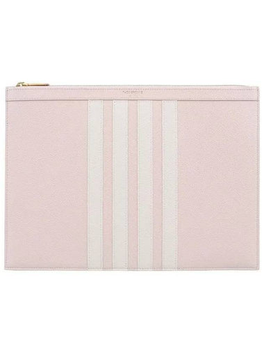 Diagonal Medium Document Case Clutch Bag Light Pink - THOM BROWNE - BALAAN 1