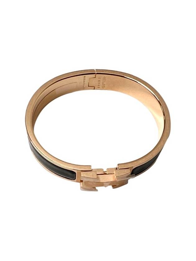 Clic H Bracelet Rose Gold Noir - HERMES - BALAAN 6