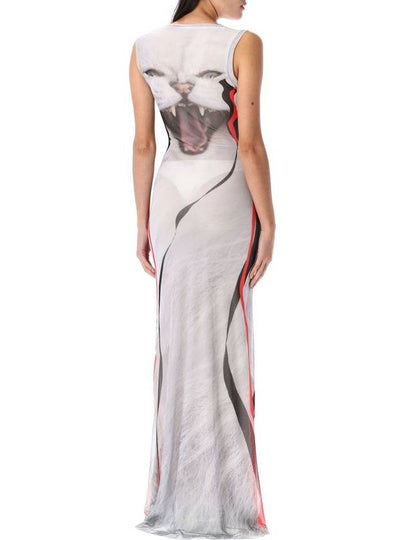 Mesh printed maxi dress - OTTOLINGER - BALAAN 2