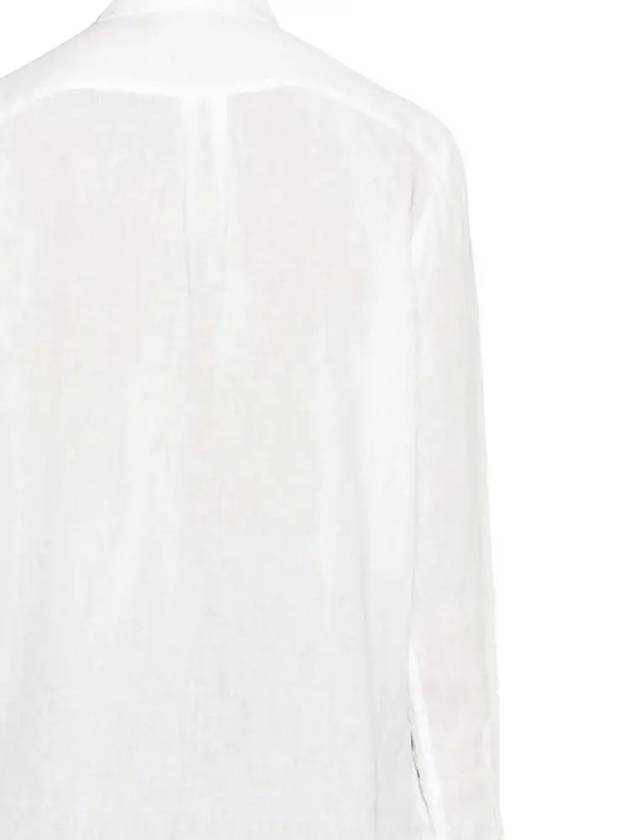 Long Sleeve Linen Shirt White - POLO RALPH LAUREN - BALAAN 4