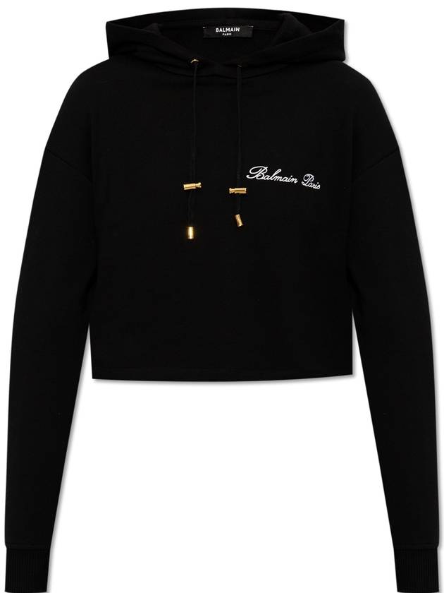 Balmain Cropped Hoodie, Women's, Black - BALMAIN - BALAAN 1