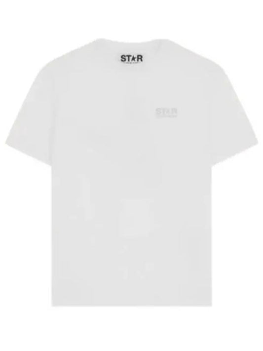 Men's Gold Star Glitter Logo Short Sleeve T-Shirt White - GOLDEN GOOSE - BALAAN 2