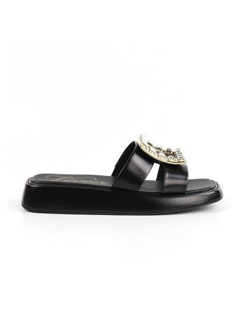 Strass Buckle Mule Black - ROGER VIVIER - BALAAN 1