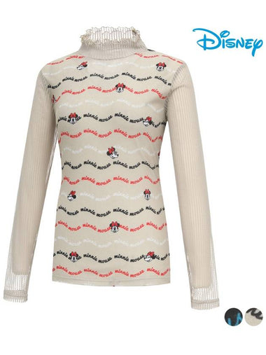 Disney See-through Sleeve Frill Long Sleeve High Neck Half Neck T-Shirt DO1LTS009 - DISNEY GOLF - BALAAN 1