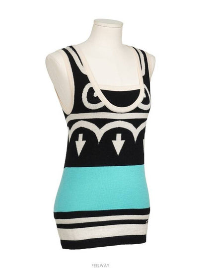 Cashmere Sleeveless Black White Light Blue 36 74222 - CHANEL - BALAAN 2