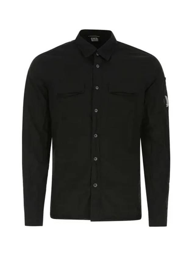 Lens Wappen Pocket Long Sleeve Shirt Black - CP COMPANY - BALAAN 2