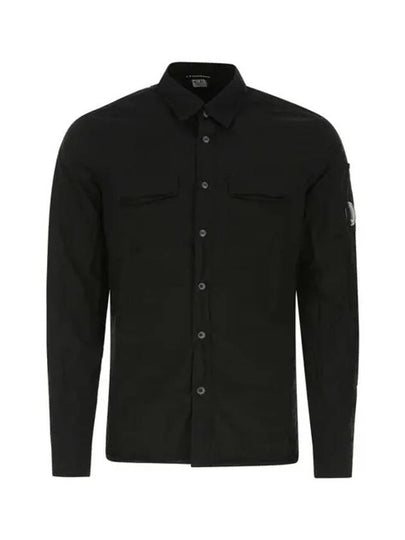 Lens Wappen Pocket Long Sleeve Shirt Black - CP COMPANY - BALAAN 2