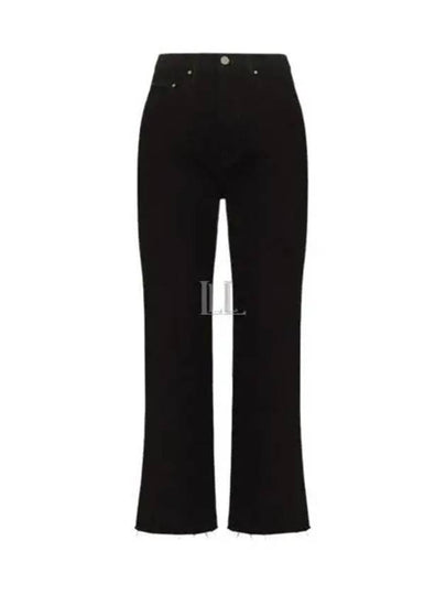 Low Cut Crop Straight Jeans Black - TOTEME - BALAAN 2