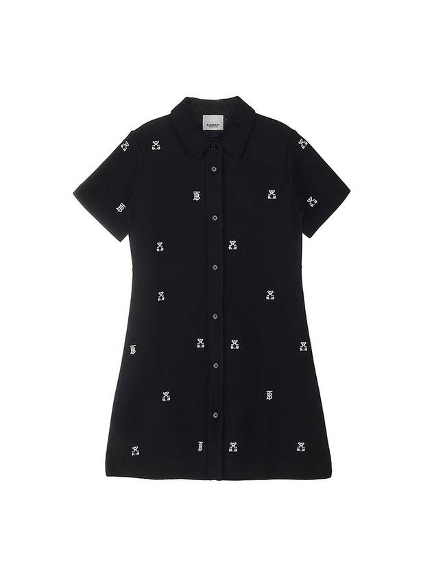 Kids Embroidered Thomas Bear Shirt Dress Black - BURBERRY - BALAAN 1