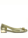 Vara Bow Jelly Ballet Flat Gold - SALVATORE FERRAGAMO - BALAAN.