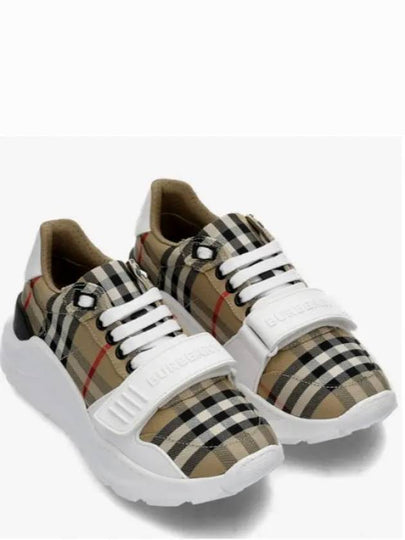 Vintage Check And Leather Sneakers White Archive Beige - BURBERRY - BALAAN 2