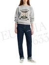 College Fox Print Sweatshirt Light Grey Melange - MAISON KITSUNE - BALAAN 7