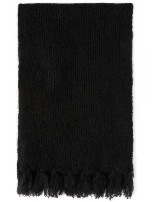 Fringe Knit Scarf Black - MSGM - BALAAN 2