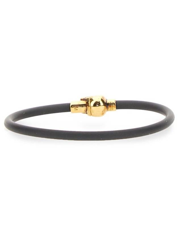 Gold Skull Head Bracelet Black - ALEXANDER MCQUEEN - BALAAN 7