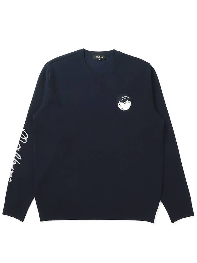 Bucket point amosa blend pullover sweater NAVY MAN - MALBON GOLF - BALAAN 1