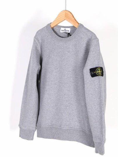 Kids Wappen Patch Organic Cotton Fleece Sweatshirt Grey - STONE ISLAND - BALAAN 2