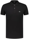 Stretch Piquet Slim Polo Shirt Black - CP COMPANY - BALAAN 2