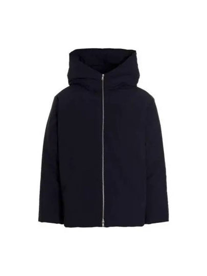 Zipper Hood Padded Down Jacket Navy - JIL SANDER - BALAAN 2