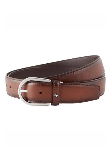 Classic Line Horseshoe Leather Belt Brown - MONTBLANC - BALAAN 1