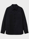 Classic Cotton Regular Long Sleeve Shirt Black - NOIRER - BALAAN 3