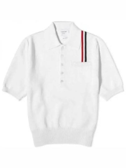 RWB Stripe Polo Shirt White - THOM BROWNE - BALAAN 2