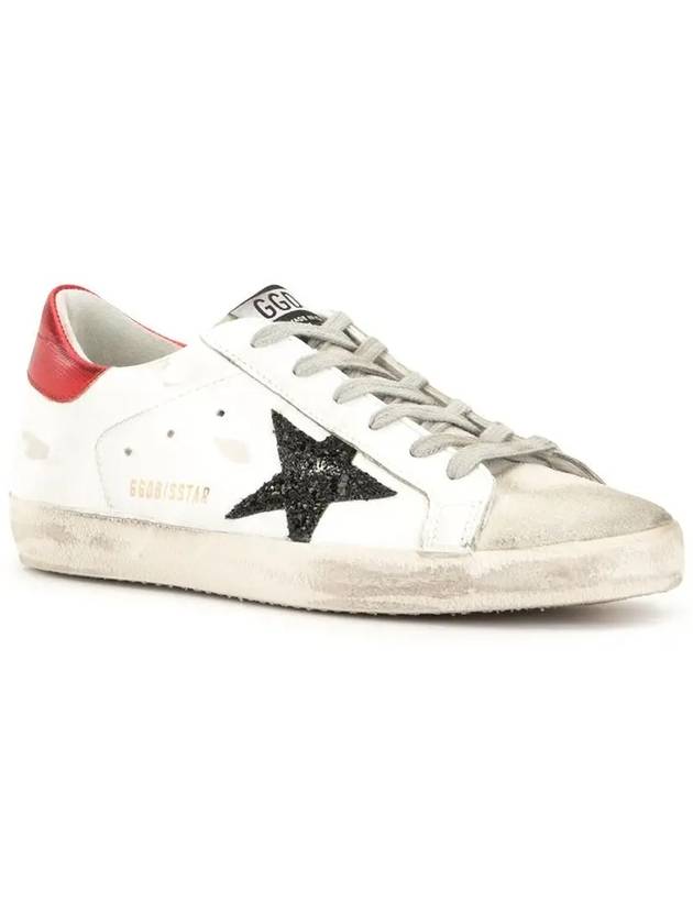 Women's Red Tab Black Star Low Top Sneakers White - GOLDEN GOOSE - BALAAN 3