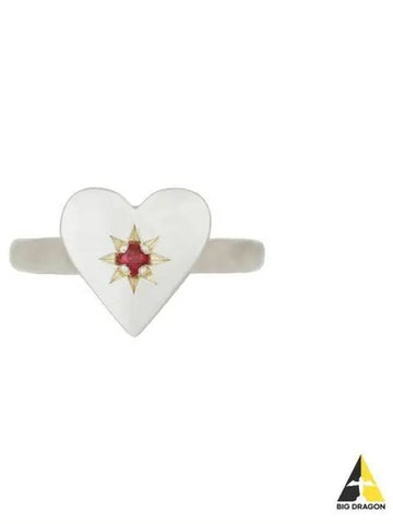 MONDO U heart ring star engraving white - MONDO MONDO - BALAAN 1