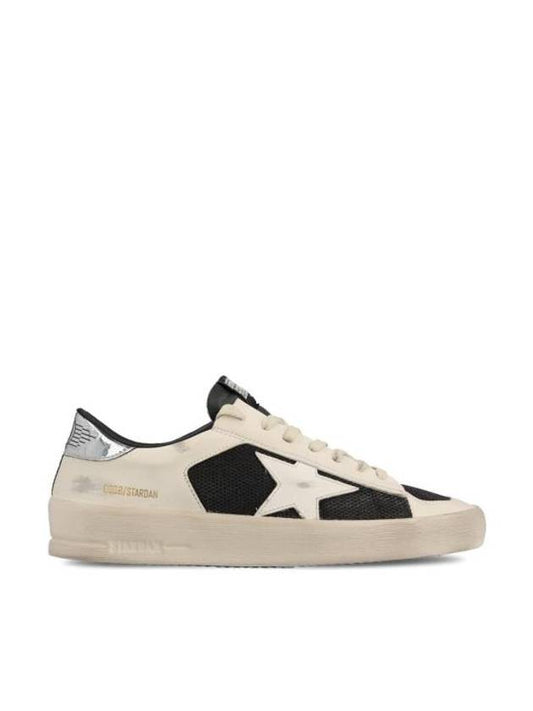 Stardan Silver Tab Leather Low Top Sneakers White - GOLDEN GOOSE - BALAAN 1