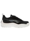 Gum Boy Leather Suede Low Top Sneakers Black - VALENTINO - BALAAN 2