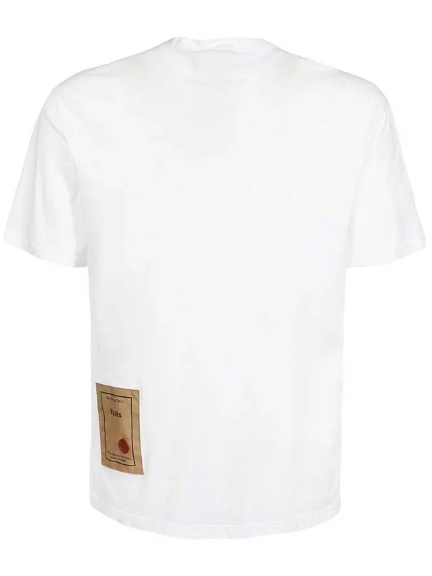 Men's Back Logo Label Cotton Short Sleeve T-Shirt White - TEN C - BALAAN 4