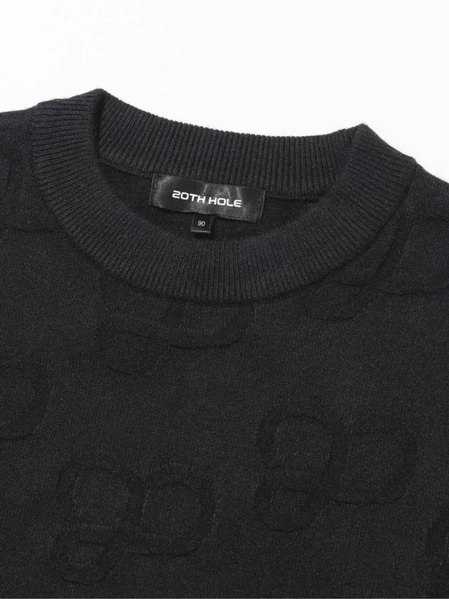 Women s viscose logo lettering jacquard knit BLACK - 20THHOLE - BALAAN 7