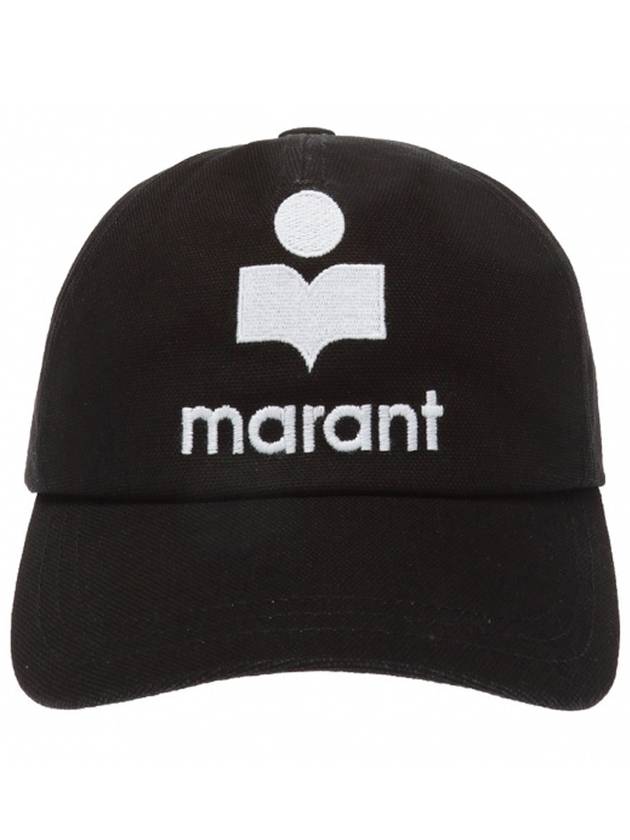 Tyron Logo Cotton Ball Cap Black - ISABEL MARANT - BALAAN 3