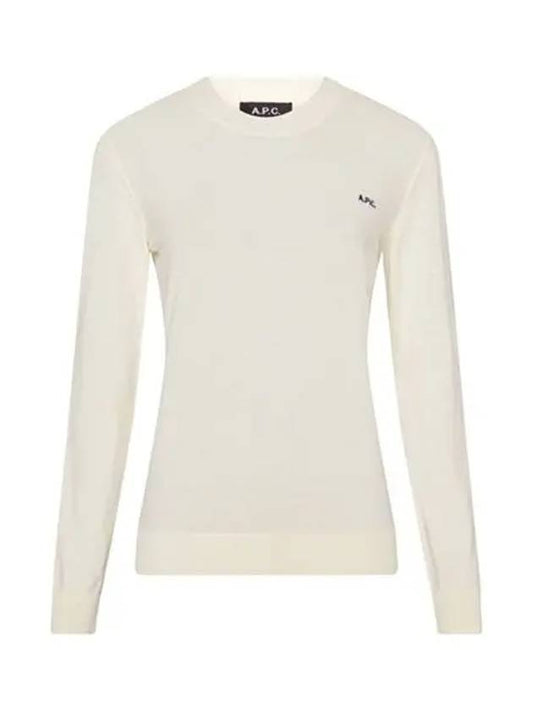 Embroidered Logo Knit Top Ecru - A.P.C. - BALAAN 2