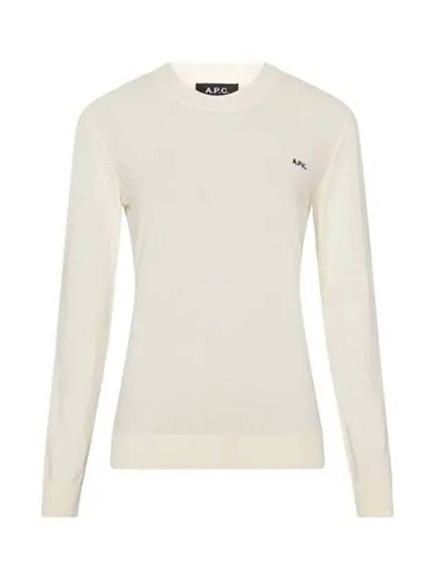 Embroidered Logo Knit Top Ecru - A.P.C. - BALAAN 3