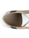 House Check Leather Sneakers Optic White - BURBERRY - BALAAN 9