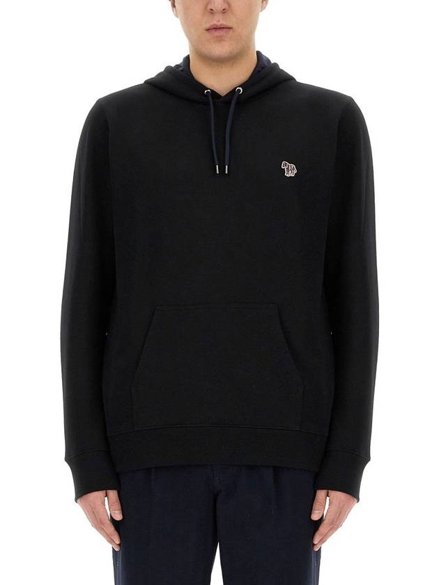 Zebra Patch Cotton Hoodie Black - PAUL SMITH - BALAAN 6