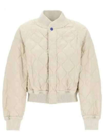 Quilted Bomber Jacket Ivory - BURBERRY - BALAAN 2