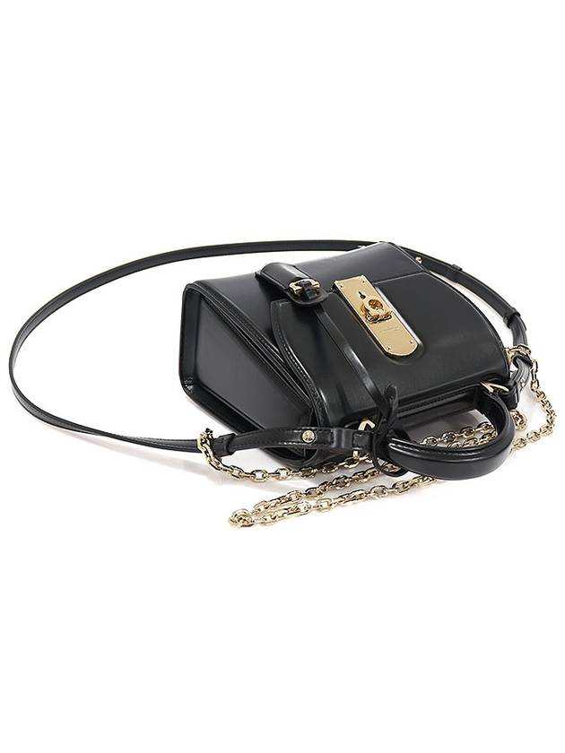 21 H647 Black Calfskin Gancini Boxies Small Top Handle 2WAY - SALVATORE FERRAGAMO - BALAAN 4