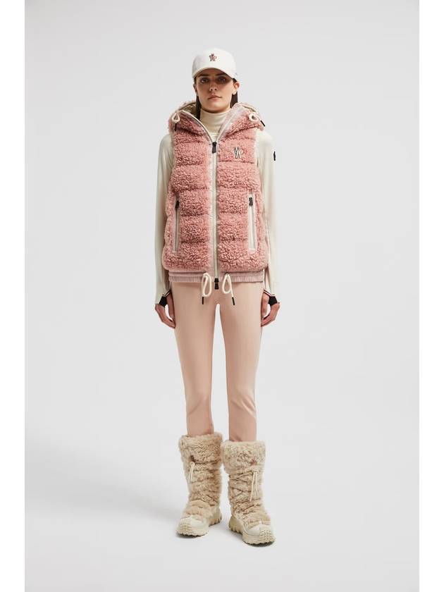 Grenoble Padded Teddy Zip-Up Vest Pink - MONCLER - BALAAN 7