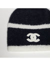 Beanie CC Logo Cashmere Silk Black Winter Knit Hat AAA564 - CHANEL - BALAAN 9