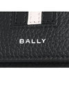 Logo Bifold Leather Half Wallet Black - BALLY - BALAAN 7