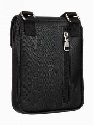 JEANS Men s Black CKJ Monogram Soft Leather Phone Crossbody HP2072 017 - CALVIN KLEIN - BALAAN 1