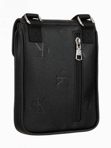 JEANS Men s Black CKJ Monogram Soft Leather Phone Crossbody HP2072 017 - CALVIN KLEIN - BALAAN 1